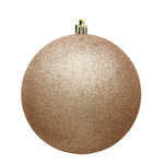 Vickerman N591080DG 4" Cafe Latte Glitter Ball Ornament 6 Per Bag