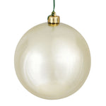 Vickerman N591538DSV 6" Champagne Shiny Ball Ornament 4 Per Bag
