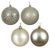 Vickerman N593038DA 12" Champagne 4-Finish Ball Ornament 4 Per Bag