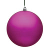 Vickerman N591070DMV 4" Fuchsia Matte Ball Ornament 6 Per Bag