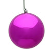 Vickerman N592070DSV 8" Fuchsia Shiny Ball Ornament
