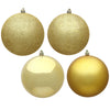 Vickerman N592008DA 8" Gold 4-Finish Ball Ornament Assortment 4 Per Bag