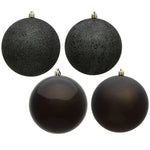 Vickerman N592084DA 8" Gunmetal 4-Finish Ball Ornament Assortment 4 Per Bag
