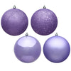 Vickerman N591586DA 6" Lavender 4-Finish Ball Ornament Assortment 4 Per Box
