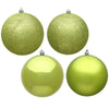 Vickerman N591273A 4.75" Lime 4-Finish Ball Ornament Assortment 4 Per Box