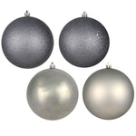 Vickerman N591525BX 6" Limestone 4-Finish Ball Ornament 4 Per Box