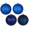 Vickerman N591231A 4.75" Midnight Blue 4-Finish Ball Ornament Assortment 4 Per Box