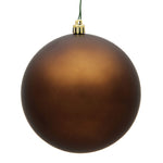 Vickerman N591576DMV 6" Mocha Matte Ball Ornament 4 Per Bag