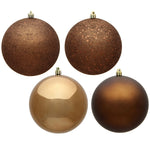 Vickerman N591576BX 6" Mocha 4-Finish Ball Ornament Assortment 4 Per Box