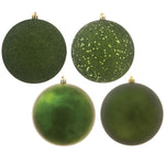 Vickerman N593064DA 12" Moss Green 4-Finish Ball Ornament 4 Per Bag