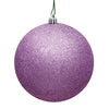 Vickerman N591069DG 4" Orchid Glitter Ball Christmas Ornament With Drilled And Wired Cap 6 Per Bag