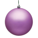 Vickerman N591569DMV 6" Orchid Matte Uv Treated Ball Christmas Ornament With Drilled And Wired Cap 4 Per Bag
