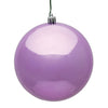 Vickerman N591569DSV 6" Orchid Shiny Uv Treated Ball Christmas Ornament With Drilled And Wired Cap 4 Per Bag