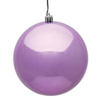 Vickerman N591569DSV 6" Orchid Shiny Uv Treated Ball Christmas Ornament With Drilled And Wired Cap 4 Per Bag