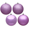 Vickerman N590309-2 1" Orchid Pink 4-Finish Plastic Ball Ornament Assortment 2 Boxes Of 18