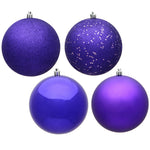 Vickerman N595466A 1.6" Purple 4-Finish Ball Ornament Assortment 96 Per Box