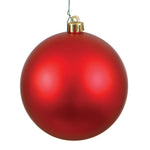 Vickerman N591503DMV 6" Red Matte Ball Ornament 4 Per Bag