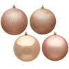 Vickerman N591258A 4.75" Rose Gold 4-Finish Ball Ornament Assortment 4 Per Box