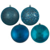 Vickerman N592562DA 10" Sea Blue 4-Finish Ball Ornament Assortment 4 Per Bag
