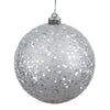 Vickerman N592007DQ 8" Silver Sequin Ball Ornament