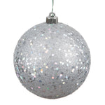 Vickerman N593007DQ 12" Silver Sequin Ball Ornament