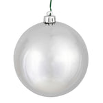 Vickerman N593007DSV 12" Silver Shiny Ball Ornament