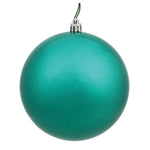 Vickerman N591042DG 4" Teal Glitter Ball Ornament 6 Per Bag