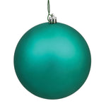 Vickerman N591542DMV 6" Teal Matte Ball Ornament 4 Per Bag