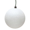 Vickerman N591511DG 6" White Glitter Ball Ornament 4 Per Bag