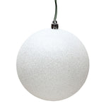 Vickerman N591511DG 6" White Glitter Ball Ornament 4 Per Bag