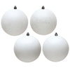 Vickerman N591511BX 6" White 4-Finish Ball Ornament Assortment 4 Per Box