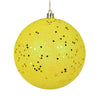 Vickerman N591278DQ 4.75" Yellow Sequin Ball Ornament 4 Per Bag