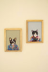 Wall Art 8" H - Dog & Cat Embroidered Cotton Frame Set of 2 By Kalalou