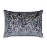 Nala Geometric Velvet Pillow 20" X 14" Jacquard Lumbar Decorative Cushion Modern Style By Cloud9
