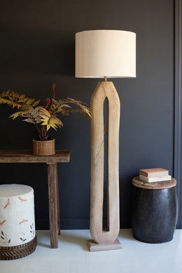 Tall Oval Wooden Floor Lamp Base 63 Inch Height