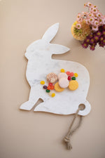Decorative marble rabbit serving piece