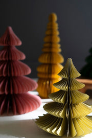 Foldable paper Christmas trees in vibrant jewel tones – Kalalou décor