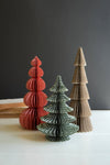 Kalalou set of three printed paper accordion Christmas trees – assorted festive designs