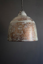 Rustic White Metal Ceiling Pendant Light – 21"Tall Diameter by Kalalou