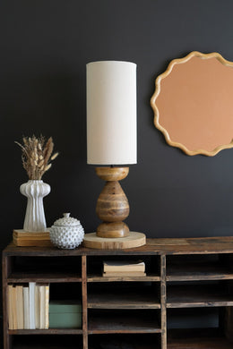 Tall Wooden Table Lamp Base 35 Inch Height