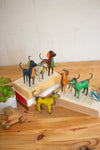 Kalalou Recycled Metal Dogs – 4.5" Set of 6 Colorful Decorative Figurines