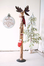 Recycled Wood and Iron Moose – 65"H Handcrafted Rustic Decorative Accent By Kalalou