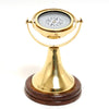 Gimbaled Brass Compass on Wood Base – 6.5 Inch Nautical Display