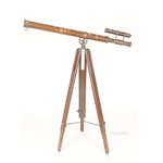 Telescope With Stand – Brass And Ebony Finish – 40 Inch Adjustable Tripod By Old Modern Handicrafts