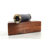 Handheld Telescope – 1.5H Brass with Black Leather – Nautical Wood Box By Old Modern Handicrafts