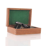 Folding Monocular – 2 Inch Brass Collapsible Telescope – Pocket Size with Wood Box By Old Modern Handicrafts