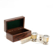 Opera Glasses – 1.25in Height – Mother of Pearl Finish in Wooden Box