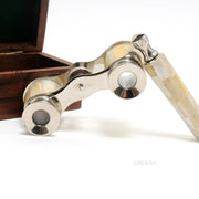 Brass Opera Glasses – 1.25in Height – Mother of Pearl and Handle Design