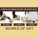 Classic Opera Glasses – 1.25in Height – Nickel Finish in Wooden Case