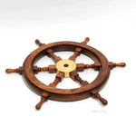 Nautical Ship Wheel – 2" H Wooden Wheel with Brass Center By Old Modern Handicrafts
